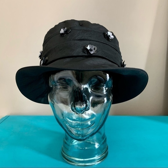 Finesse Black and Sequin Flower Bucket Hat - Picture 1 of 5